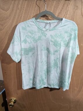 Relaxed Mint Marble-Print Short Sleeve Tee